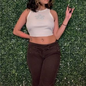 Y2K Chic Fall Brown Corduroy Trouser Pants